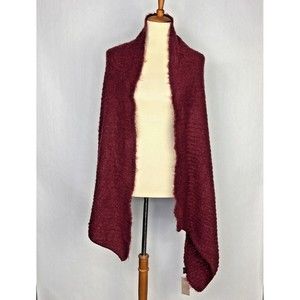 Crown Vintage Accessories Burgundy Ribbed Knit Oversize Cozy Soft Scarf